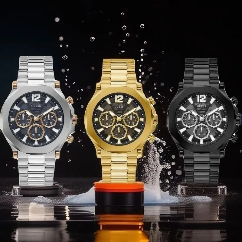 Guess Edge Multi-function Black Dial Casual Men’s Watch- GW0539G1